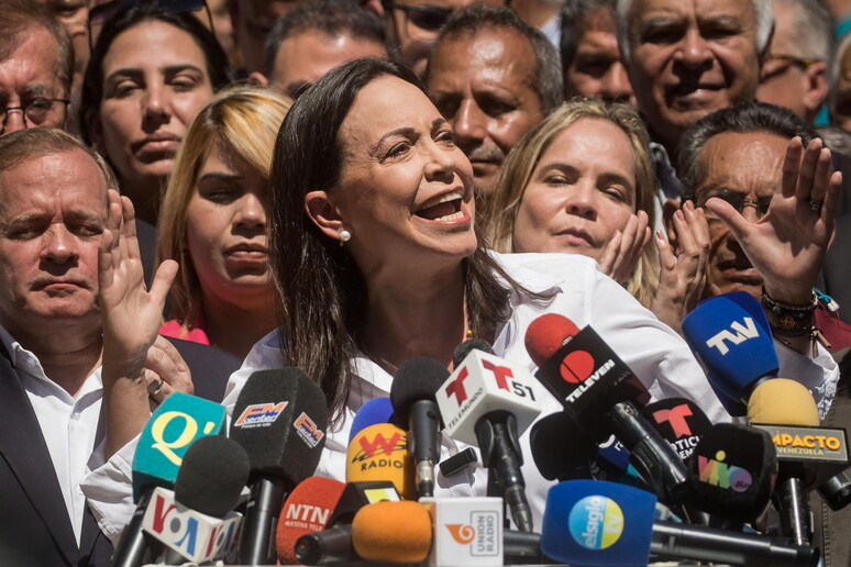 Maria Corina Machado, candidata alla presidenza dell 'opposizione venezuelana © ANSA/EPA
