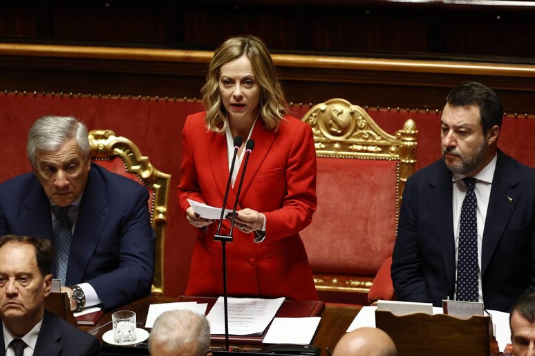 Meloni al Senato - RIPRODUZIONE RISERVATA