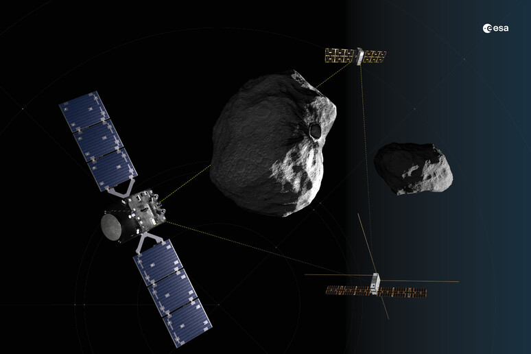 Rappresentazione artistica della missione Hera (fonte: ESA-Science Office) - RIPRODUZIONE RISERVATA