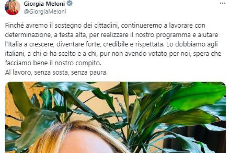 Un post tratto dal profilo X/Giorgia Meloni - RIPRODUZIONE RISERVATA