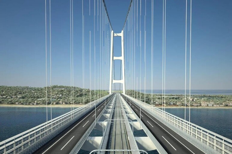 Un rendering del Ponte sullo Stretto - RIPRODUZIONE RISERVATA