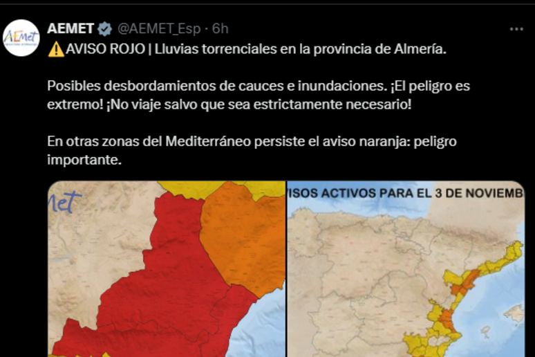 ++ Meteo lancia l 'allarme rosso nella costa sud di Valencia ++ - RIPRODUZIONE RISERVATA