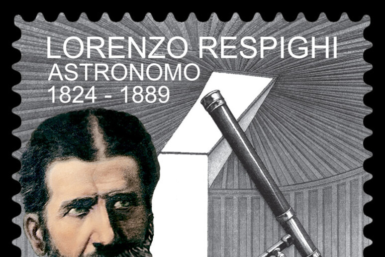 Il francobollo celebrativo dei 200 dalla nascita di Lorenzo Respighi (fonte: Inaf) - RIPRODUZIONE RISERVATA