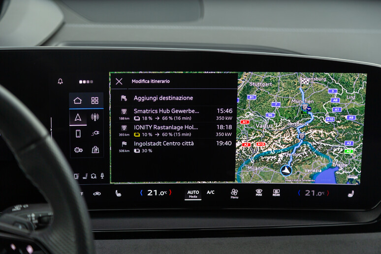 Audi e-tron trip planner è esteso a tutta la gamma elettrica - RIPRODUZIONE RISERVATA