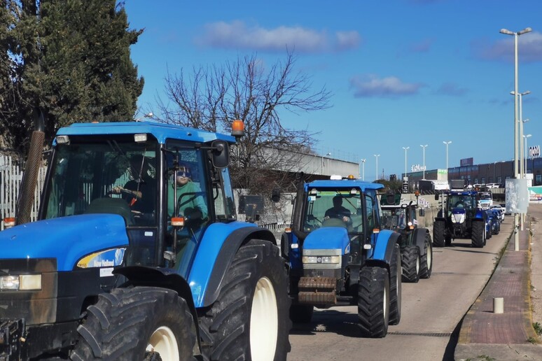 Protesta trattori, in marcia da Porto Torres a Sassari - RIPRODUZIONE RISERVATA