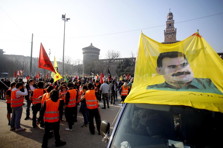 Una manifestazione per la liberazione di Ocalan, leader Pkk - RIPRODUZIONE RISERVATA