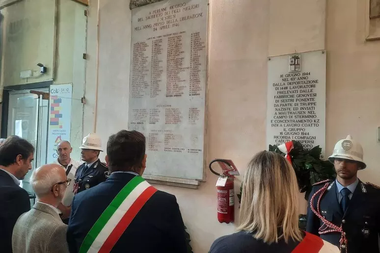 Cerimonia di commemorazione a Genova dell'80esimo anniversario della deportazione nazifascista di 1500 operai