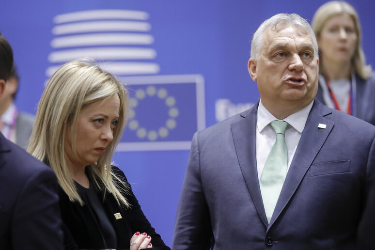 Meloni e Orban in una immagine di archivio - RIPRODUZIONE RISERVATA