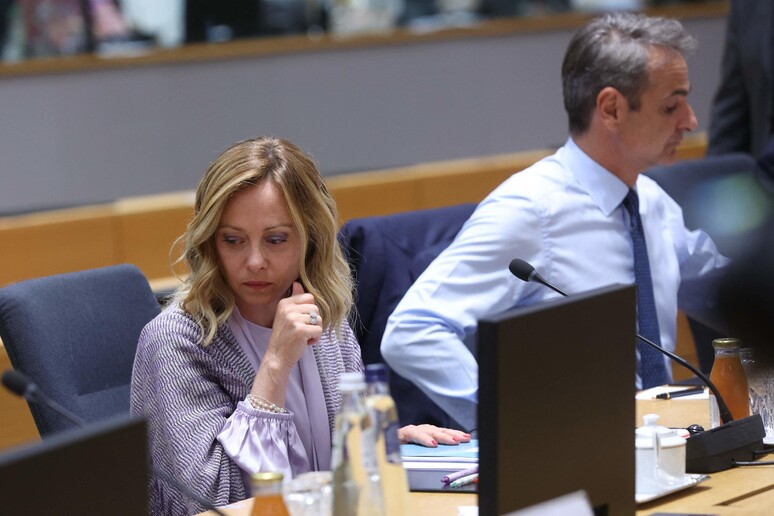 Giorgia Meloni al Consiglio Europeo © ANSA/AFP