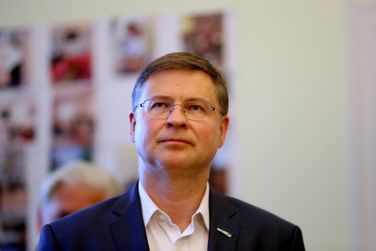 Dombrovskis: "C 'è delusione per il mancato accordo all 'Ecofin sull 'Iva" © ANSA/EPA