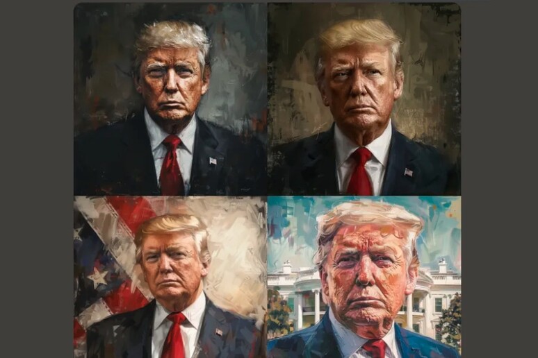Immagini di Trump realizzate con Midjourney (dal sito Engadget) - RIPRODUZIONE RISERVATA
