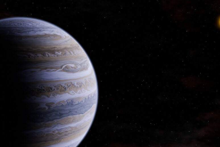 Rappresentazione artistica di una pianeta gigante gassoso freddo, con orbita molto distante dalla sua stella (fonte:: T. Müller -MPIA/HdA) - RIPRODUZIONE RISERVATA