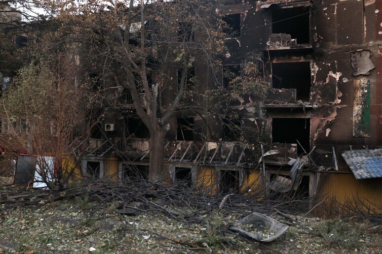 Un edificio distrutto a Toretsk © ANSA/AFP