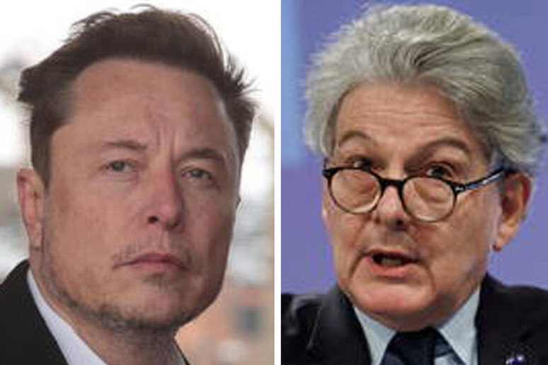 Elon Musk-Thierry Breton - RIPRODUZIONE RISERVATA