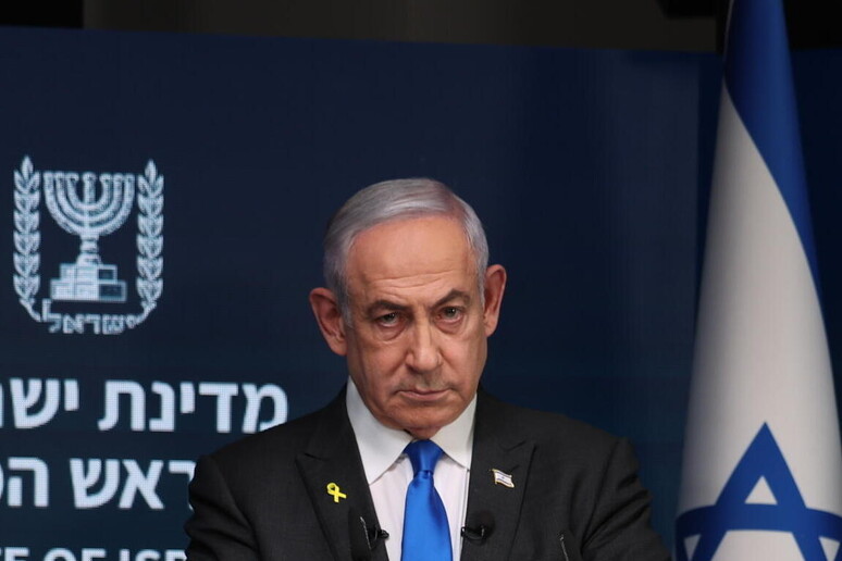 Israeli prime minister Benjamin Netanyahu press conference for international media in Jerusalem © ANSA/EPA