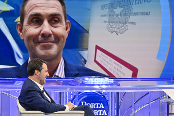Matteo Salvini, vicepremier e leader della Lega, a Porta a Porta